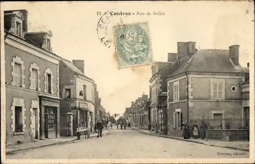 Ak Contres Loir et Cher, Rue de Selles