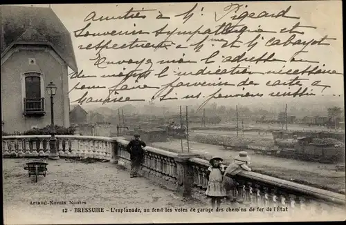 Ak Bressuire Deux Sèvres, L'Esplanade, voies de garage des chemins de fer de l'Etat