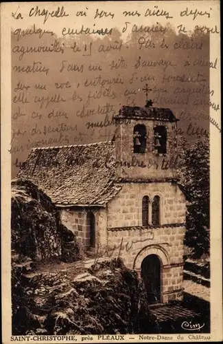 Ak Saint Christophe les Gorges Pleaux Cantal, Kapelle Notre-Dame du château