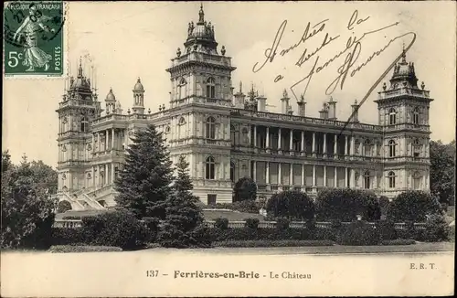 Ak Ferrieres en Brie Seine et Marne, Le Chateau