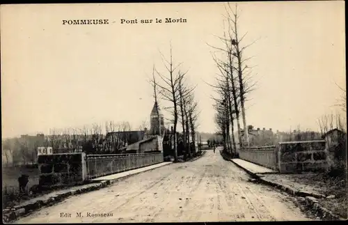 Ak Pommeuse Seine et Marne, Pont sur le Morin
