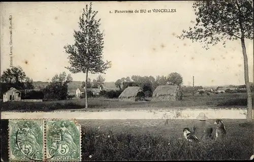 Ak Vincelles Marne, Panorama de Bu