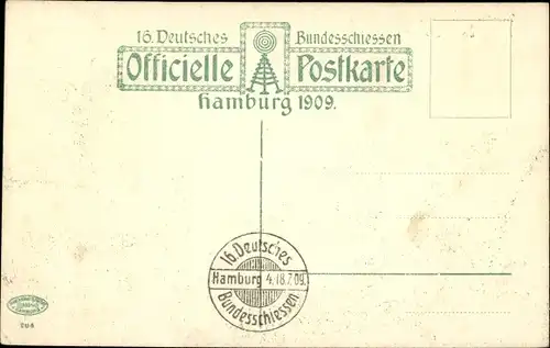 Ak Hamburg, 16. Dt. Bundesschießen 1909, Sektkellerei Wachenheim, Weinlokal