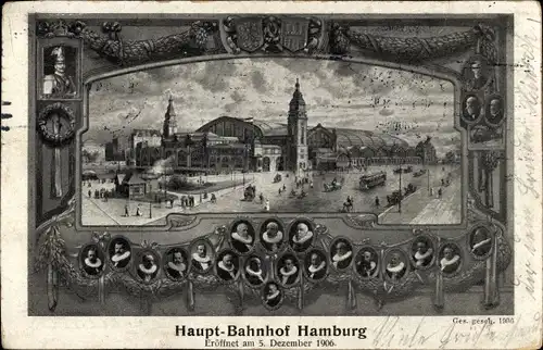 Ak Hamburg Mitte Altstadt, Hauptbahnhof, Eröfnnung 05.12.1906