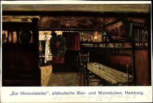 Ak Hamburg, Zur Himmelsleiter, Innenansicht