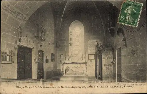 Ak Cudot Sainte Alpais Yonne, Chapelle, interieur