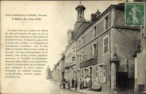 Ak Coulanges sur Yonne, L'Hotel du Lion d'Or