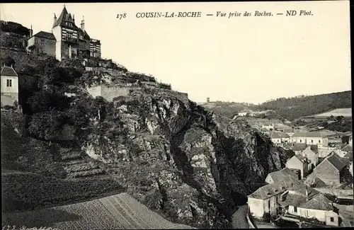 Ak Cousin la Roche Yonne, Vue prise des Roches