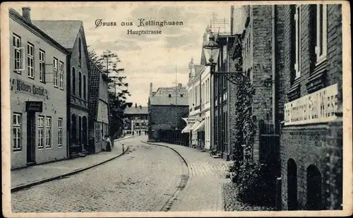 Ak Kellinghusen in Holstein, Hauptstraße, Häbers Gasthof, Geschäft Paul Wiese