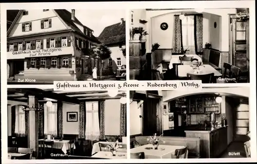 Ak Rudersberg in Württemberg, Gasthaus u. Metzgerei Zur Krone