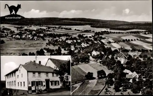 Ak Wagenschwend Limbach im Odenwald Baden, Gesamtansicht, Katzenbuckel, Gasthof Zur Linde