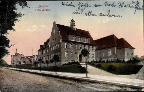 Ak Apolda im Weimarer Land Thüringen, Das Städt. Lyzeum