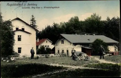Ak Liegau Augustusbad Radeberg in Sachsen, Luisenhof, Berghaus, Wirtschaftsgebäude