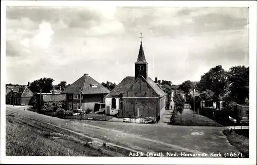 Ak Andijk Medemblik Nordholland Niederlande, Ned. Hervormde Kerk