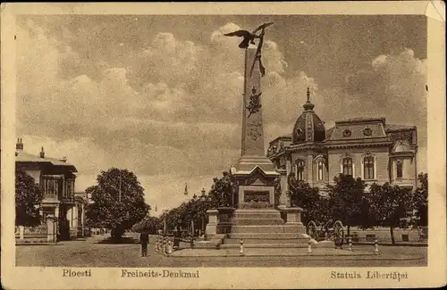 Ak Ploesti Ploiești Rumänien, Freiheitsdenkmal