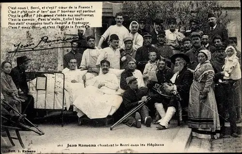Ak Sänger Jean Rameau, Lazarett, französische Soldaten im Krankenhaus
