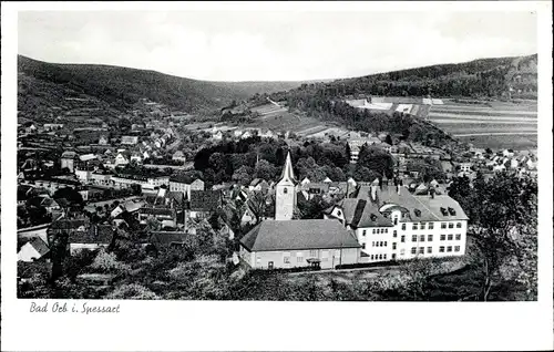 Ak Bad Orb Spessart, Gesamtansicht, Vogelschau, Kirche