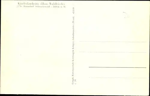 Ak Bonndorf im Schwarzwald, Kinderkurheim Haus Waldfriede