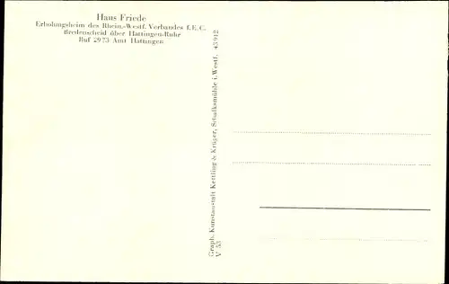 Ak Bredenscheid Stüter Hattingen an der Ruhr, Haus Friede