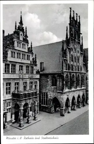 Ak Münster in Westfalen, Rathaus, Stadtweinhaus