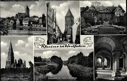 Ak Rheine in Westfalen, St. Antonius Basilika, Gertrudenstift, Altstadt