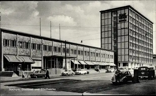 Ak Bochum im Ruhrgebiet, Stadtbad mit Stadtwerke