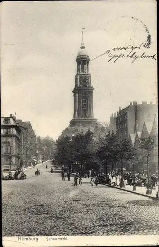 Ak Hamburg, Schaarmarkt m. Michaeliskirche