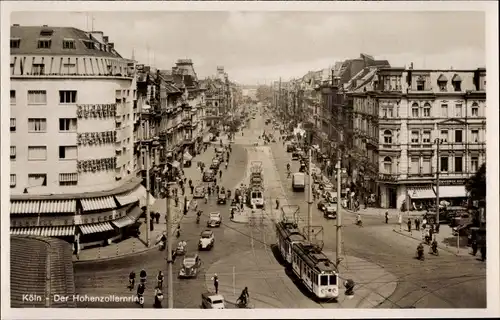 Ak Köln Nordrhein Westfalen, Blick auf den Hohenzollernring, Straßenbahn