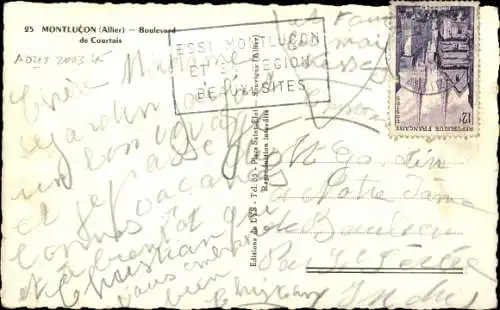 Ak Montluçon Allier, Boulevard de Courtais, Cafe de France, Le Palace, Chaussures