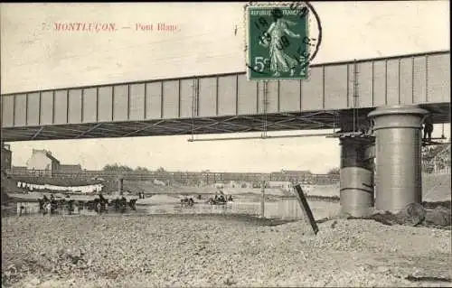 Ak Montluçon Allier, Pont Blanc