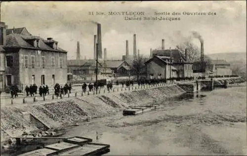 Ak Montluçon Allier, Sortie des Ouvriers des Usines Saint Jacques