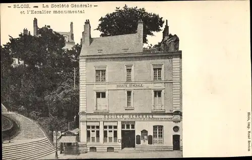 Ak Blois Loir et Cher, Société Générale, L´Escalier monumental