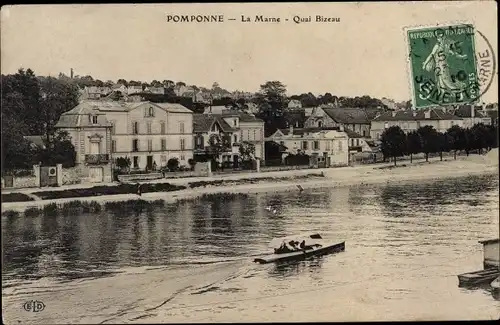 Ak Pomponne Seine et Marne, Le Marne, Quai Bizeau