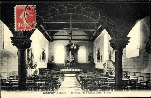 Ak Charny Yonne, Interieur de l'Eglise Saint Pierre