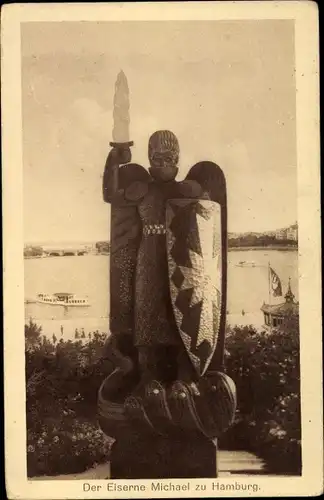 Ak Hamburg, Der Eiserne Michael, Kriegswahrzeichen an der Alster, Nagelung