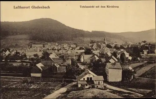 Ak Gladenbach Hessen, Gesamtansicht, Kirchberg