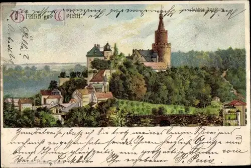 Litho Weida in Thüringen, Schloss Osterburg