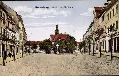 Ak Ronneburg in Thüringen, Markt, Rathaus