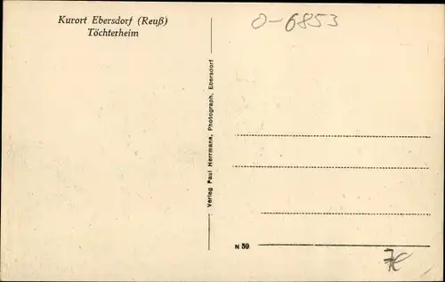 Ak Ebersdorf in Thüringen,Töchterheim
