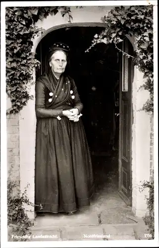 Ak Friesische Landestracht, Dame in Volkstracht aus Nordfriesland