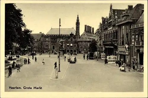 Ak Haarlem Nordholland Niederlande, Grote Markt