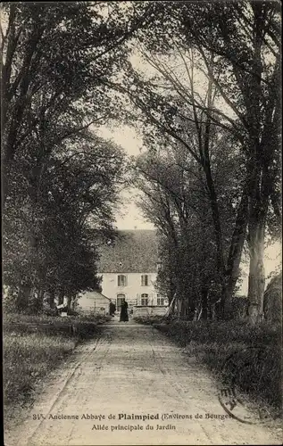 Ak Plaimpied Givaudins Cher, Ancienne Abbaye de Plaimpied, Allee principale du Jardin