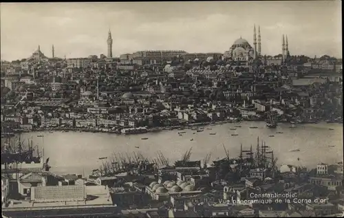 Ak Konstantinopel Istanbul Türkei, Vue panoramique de la Corne d'Or