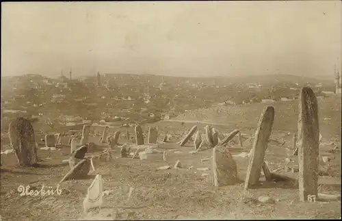 Foto Ak Skopje Üsküb Mazedonien, Friedhof