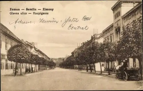 Ak Zemun Semlin Belgrad Beograd Serbien, Hauptgasse