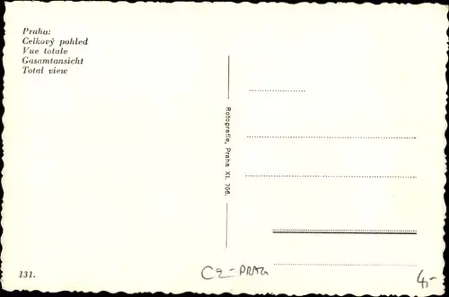 Ak Praha Prag, Totalansicht der Ortschaft