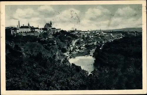 Ak Znojmo Znaim Südmähren, Totalansicht der Ortschaft