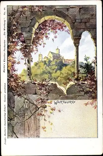 Künstler Litho Lutherstadt Eisenach in Thüringen, Wartburg