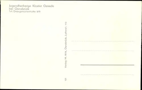 Ak Oesede Georgsmarienhütte in Niedersachsen, Jugendherberge Eigenheim Landesverband Weser Ems