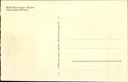 Ak Bad Hönningen am Rhein, Thermalschwimmbad